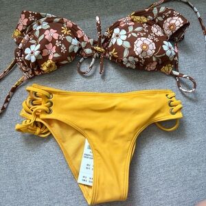 Hollister Brown and Floral Bikini
